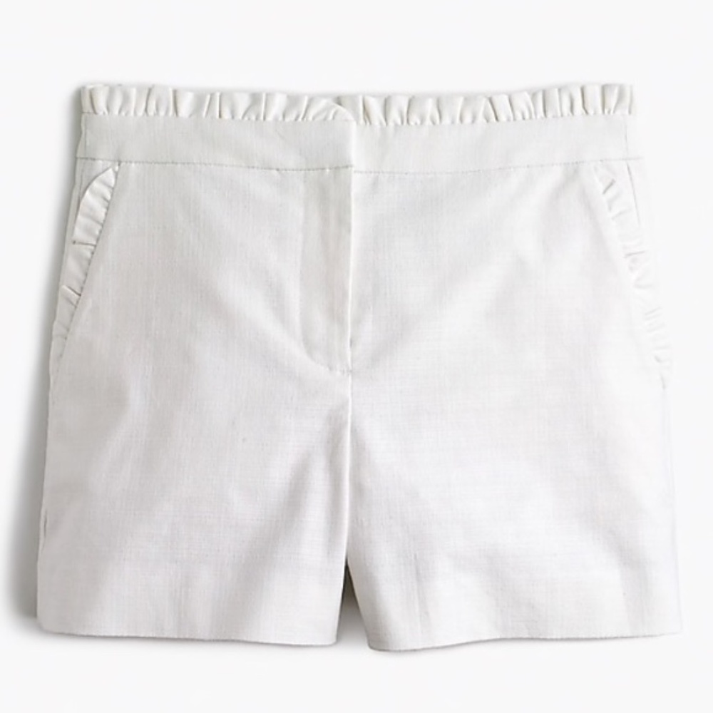 J. Crew White Linen Shorts